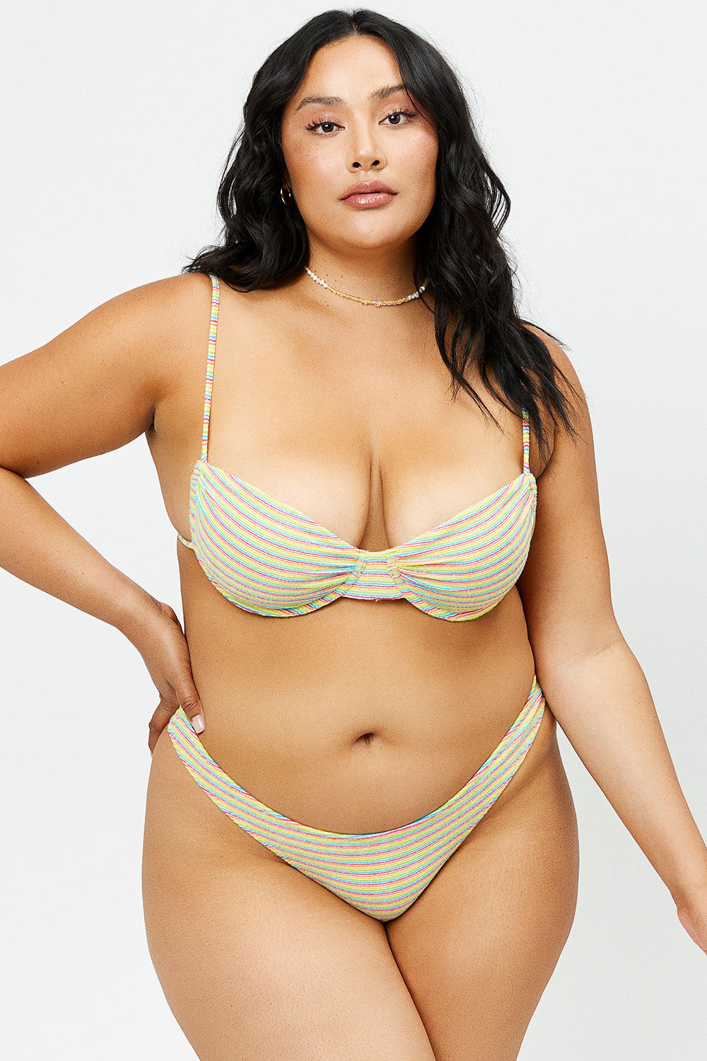 Frankies Bikinis sale Maggie Underwire Terry Bikini Top - Lovers Stripe