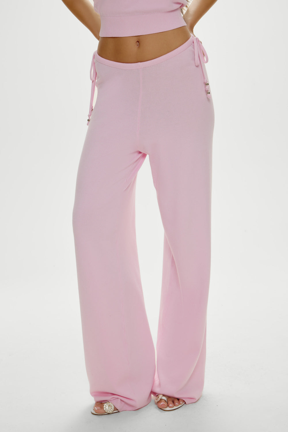 Frankies Bikinis sale Breeze Low Rise Knit Pants - Strawberries & Cream