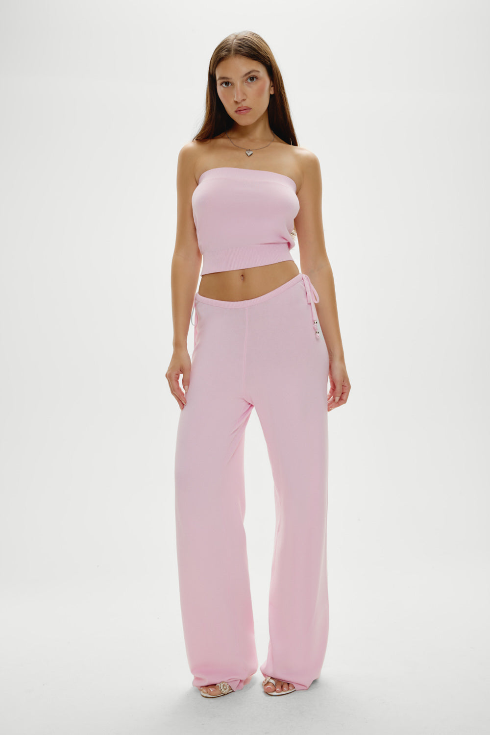 Frankies Bikinis sale Breeze Low Rise Knit Pants - Strawberries & Cream