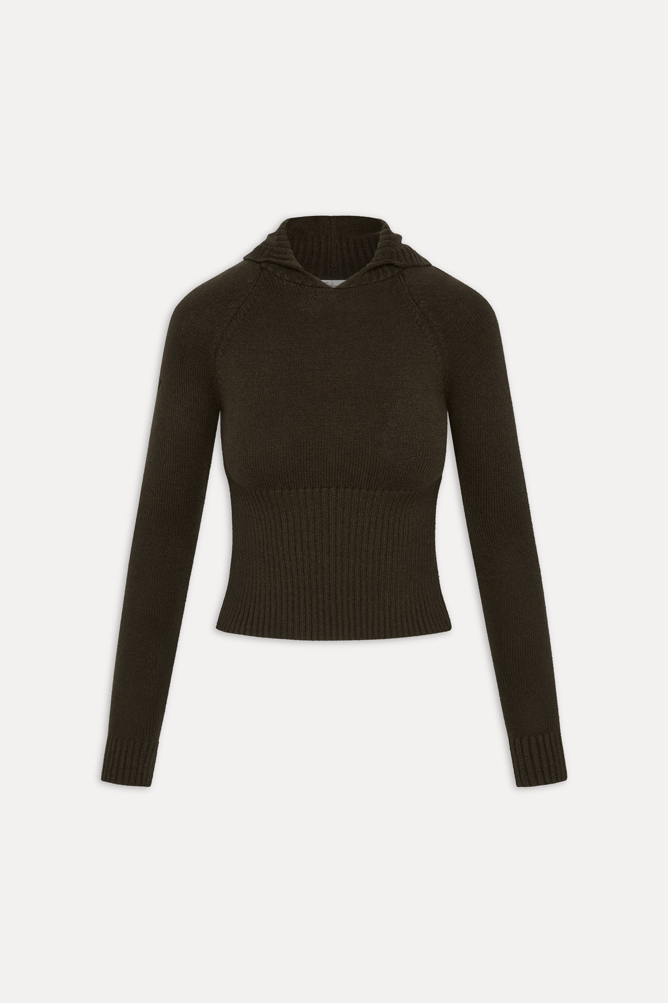 Frankies Bikinis sale Hazel Knit Hoodie - Chocolate Brown