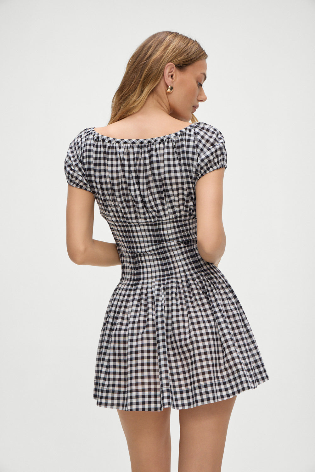 Frankies Bikinis sale Sadie Gingham Mini Dress - Black Gingham