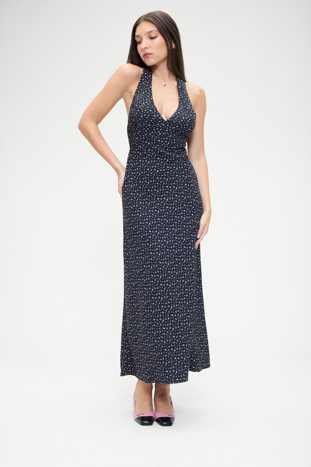 Frankies Bikinis sale Madeleine Floral Maxi Dress - Midnight Flower