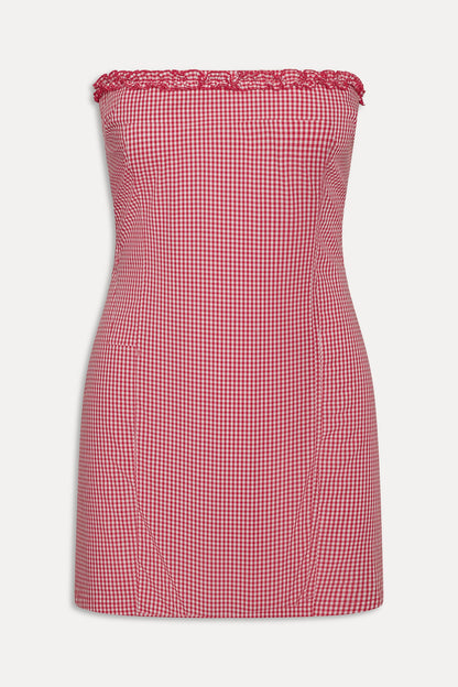 Frankies Bikinis sale Poppy Strapless Cotton Mini Dress - Picnic Basket