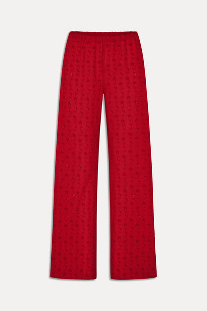 Frankies Bikinis sale Princess Eyelet Pants - Red Rose