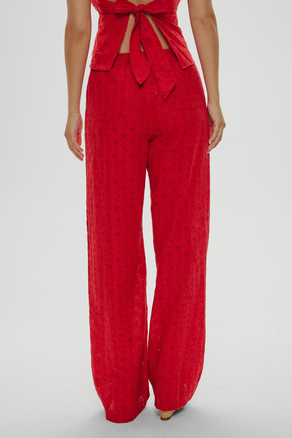 Frankies Bikinis sale Princess Eyelet Pants - Red Rose