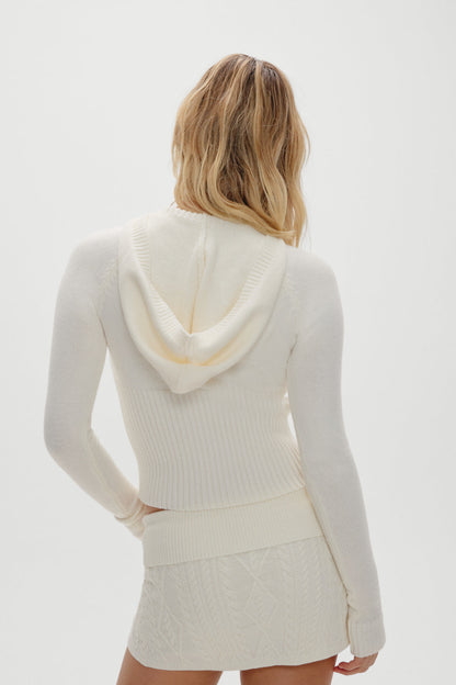 Frankies Bikinis sale Hazel Knit Hoodie - Honeymoon