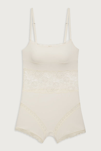 Frankies Bikinis sale Whisper Lace Bodysuit - Porcelain