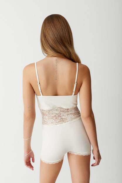 Frankies Bikinis sale Whisper Lace Bodysuit - Porcelain