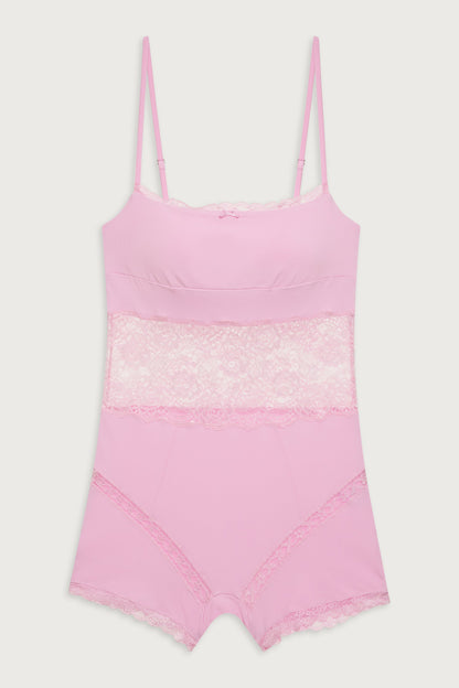 Frankies Bikinis sale Whisper Lace Bodysuit - French Rose