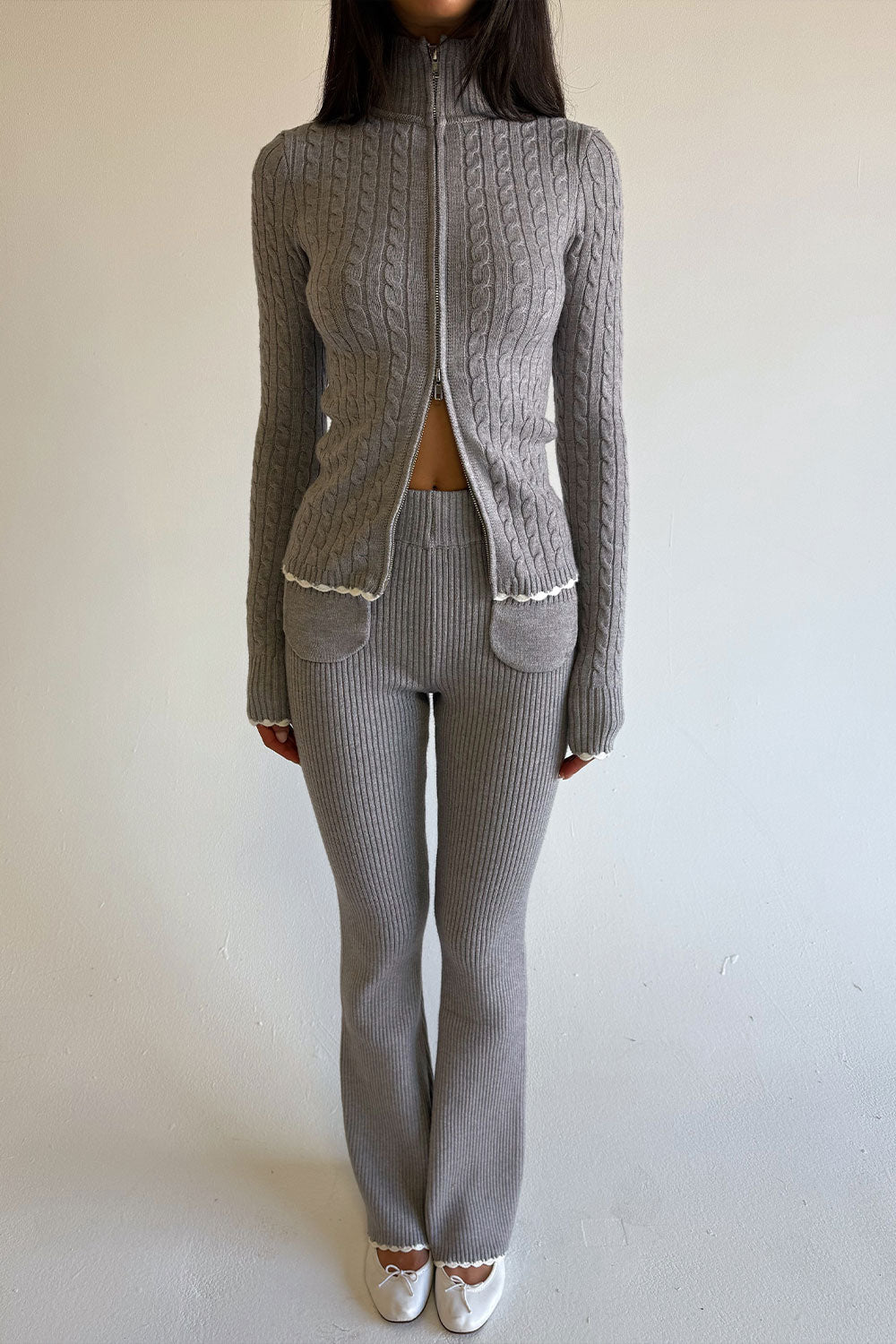 Frankies Bikinis sale Camden Knit Pants - Rain Cloud