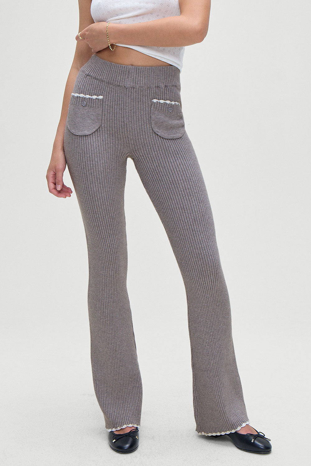 Frankies Bikinis sale Camden Knit Pants - Rain Cloud