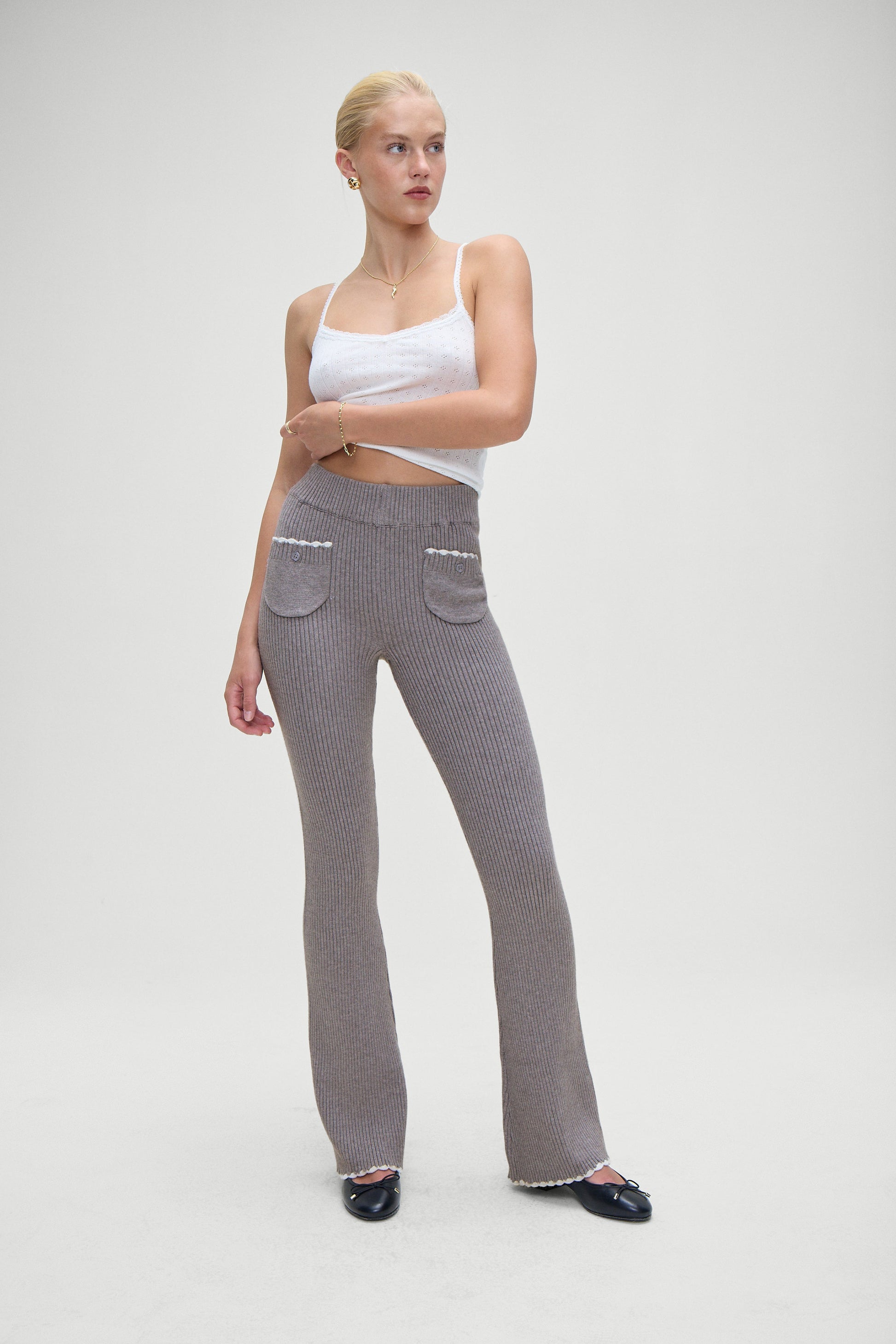 Frankies Bikinis sale Camden Knit Pants - Rain Cloud