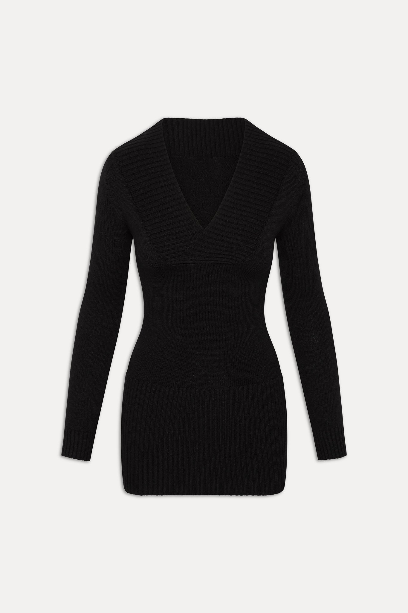 Frankies Bikinis sale Jade Long Sleeve Knit Mini Dress - Black