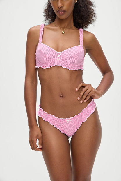 Frankies Bikinis sale Beloved Bikini Bottom - Pink Stripe