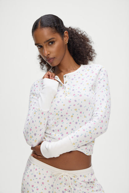 Frankies Bikinis sale Nate Long Sleeve Thermal Shirt - Picnic Blanket