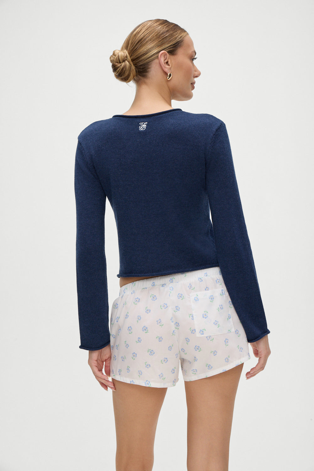 Frankies Bikinis sale Farmhouse Boxer Sleep Shorts - Periwinkle