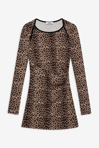 Frankies Bikinis sale Chelsea Long Sleeve Mini Dress - Cheetah