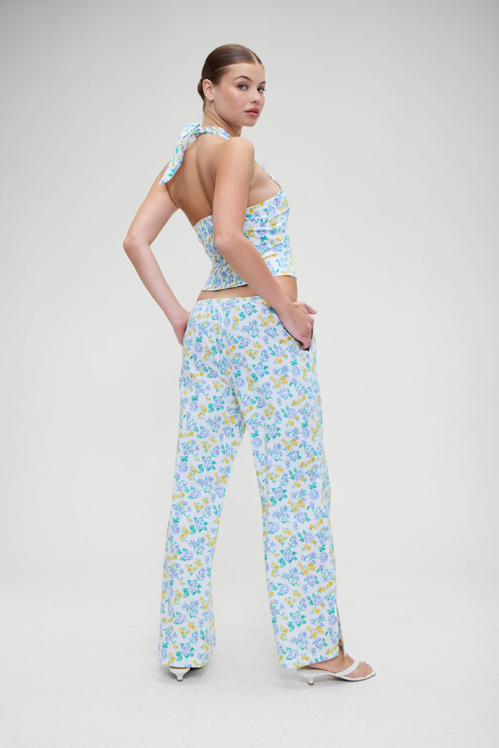 Frankies Bikinis sale Daisy Low Rise Pant - Coastal Floral