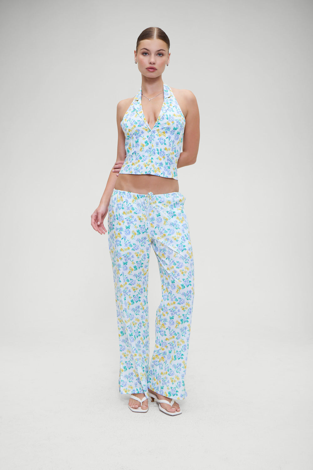 Frankies Bikinis sale Daisy Low Rise Pant - Coastal Floral
