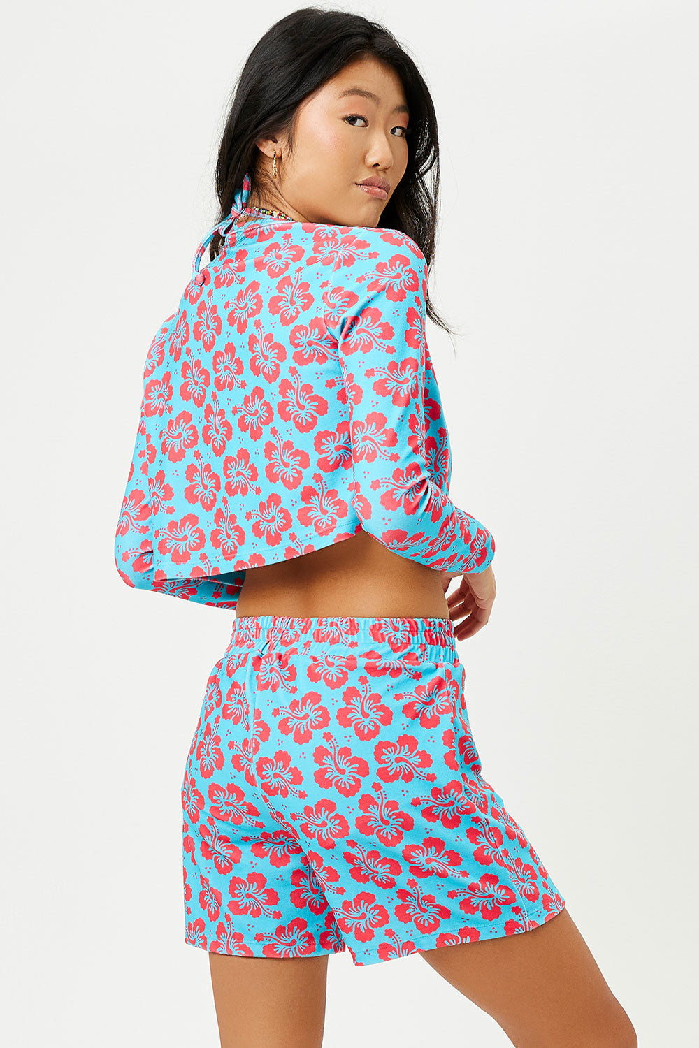 Frankies Bikinis sale Cheri Terry Cardigan Sweater - Blue Magic