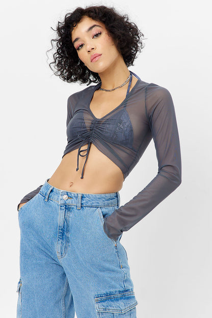 Frankies Bikinis sale Lily Mesh Long Sleeve Shirt - Galaxy