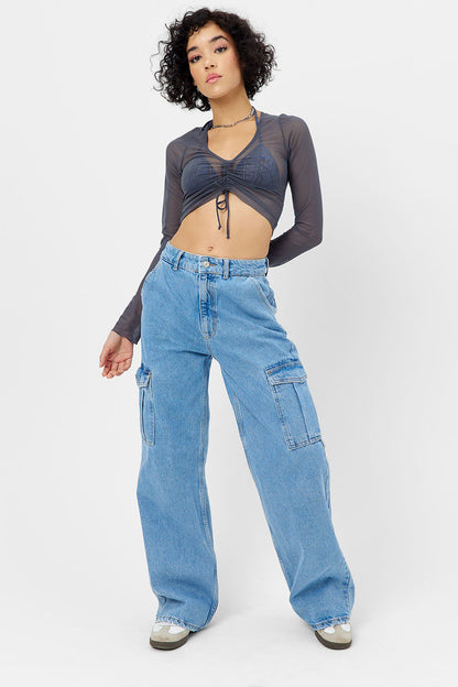 Frankies Bikinis sale Lily Mesh Long Sleeve Shirt - Galaxy