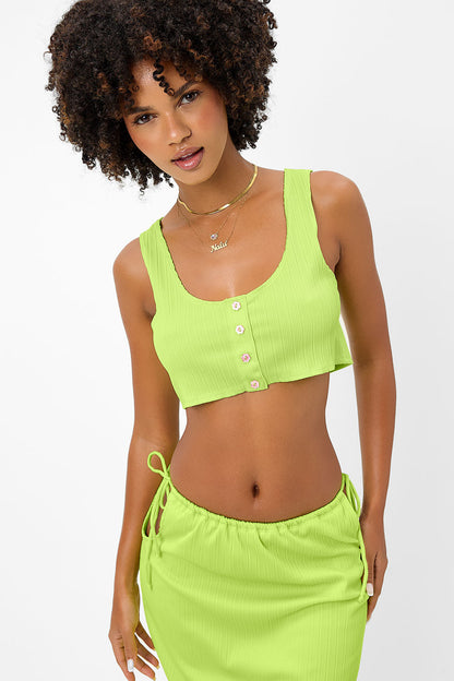 Frankies Bikinis sale Solana Plissé Tank - Kiwi