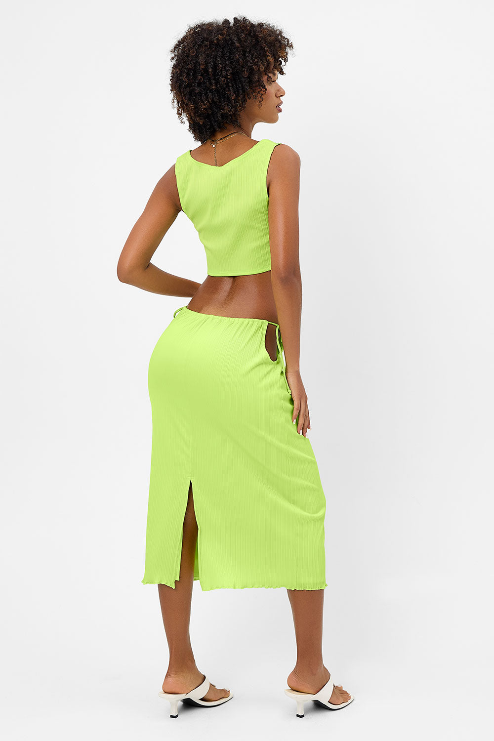 Frankies Bikinis sale Solana Plissé Tank - Kiwi