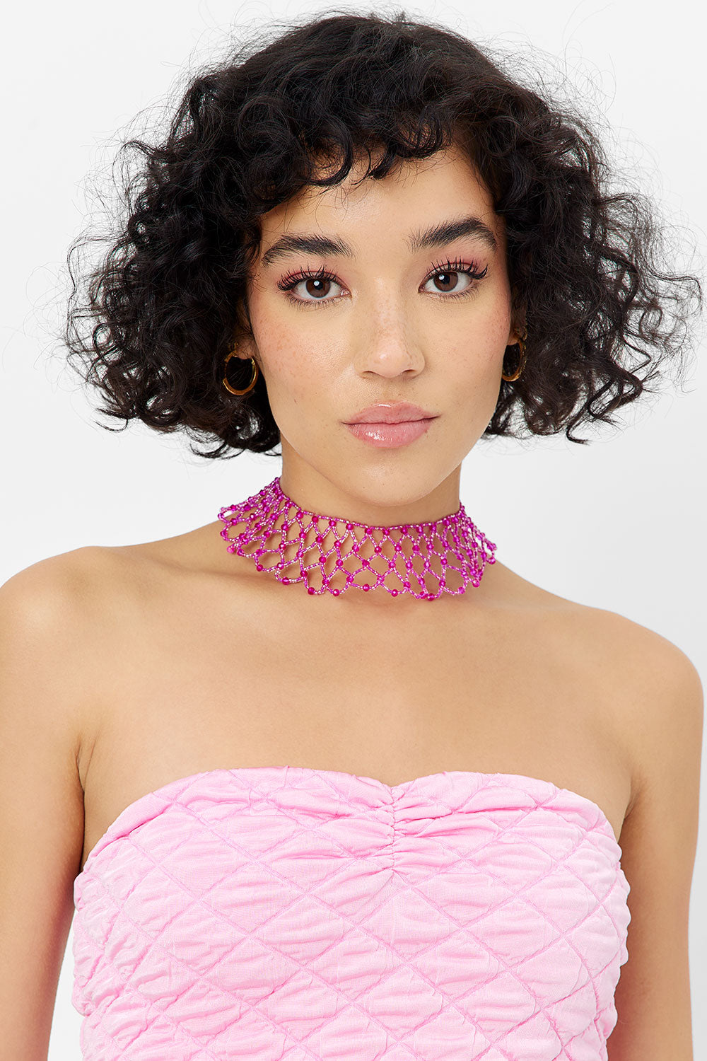 Frankies Bikinis sale Ocean Drip Necklace - Baby Pink