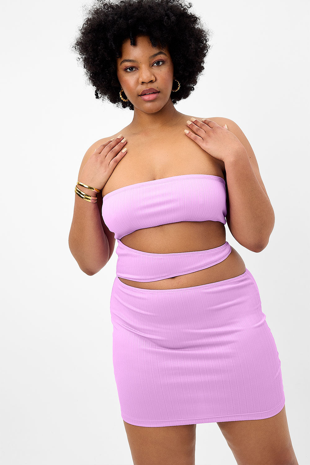Frankies Bikinis sale Richie Plissé Strapless Dress - Wisteria