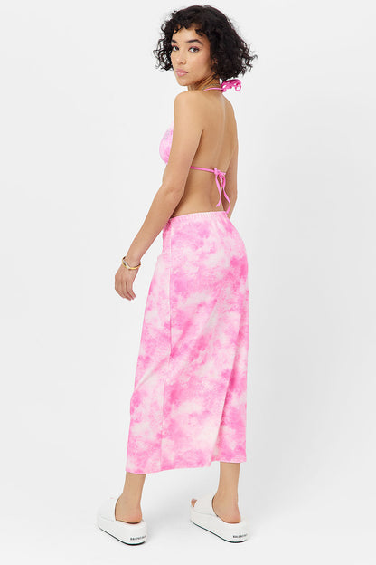 Frankies Bikinis sale Stacey Terry Maxi Skirt - Distorted Pink Dye