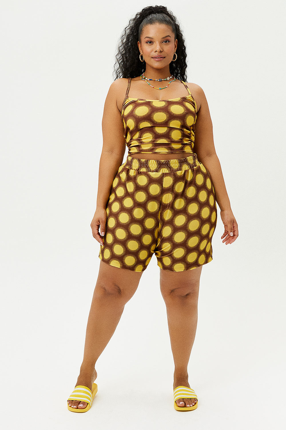 Frankies Bikinis sale Fifi Terry High Waist Shorts - Golden