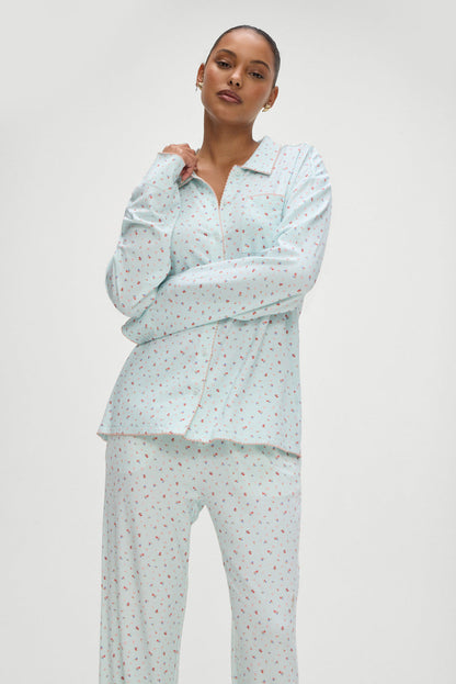 Frankies Bikinis sale Rory Long Sleeve Sleep Shirt - Malibu Meadow
