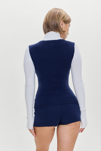 Frankies Bikinis sale Carter Zip Up Knit Sweater - Starlight