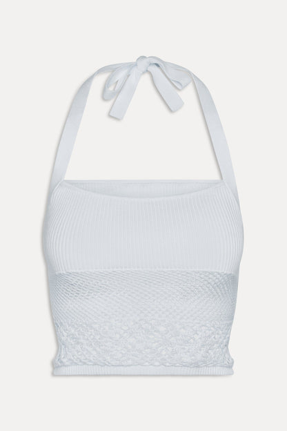 Frankies Bikinis sale Orchard Crochet Halter Top - White