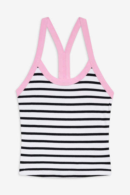 Frankies Bikinis sale Velma Racerback Tank Top - Vintage Stripe